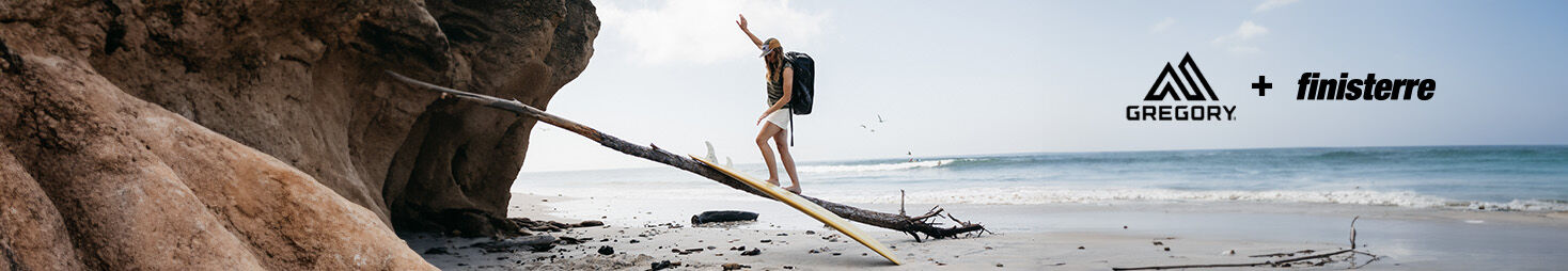 Collaboration backpack brand Gregory and surf brand Finisterre.