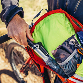 Removable zippered tool pouch included with a dedicated, no-bounce storage pocket within the main compartment to eliminate bounce and protect tools