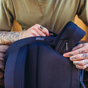 ULTRA-CUSH CARRY - ULTRA-COMFY BACKPANEL AND SHOULDER HARNESSES ARE GUARANTEED TO MAKE THIS YOUR GO-TO TRAVEL PACK.
