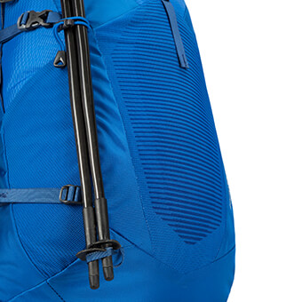 Stowable trekking pole attachment system with quick-hook clip