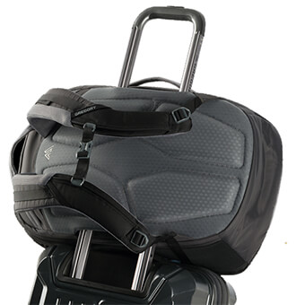 Wheeled luggage friendly backpanel pass-through