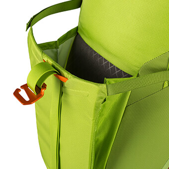 Compressible over-sized crampon pocket