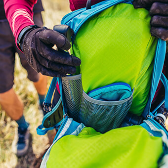 Removable zippered tool pouch included with a dedicated, no-bounce storage pocket within the main compartment to eliminate bounce and protect tools