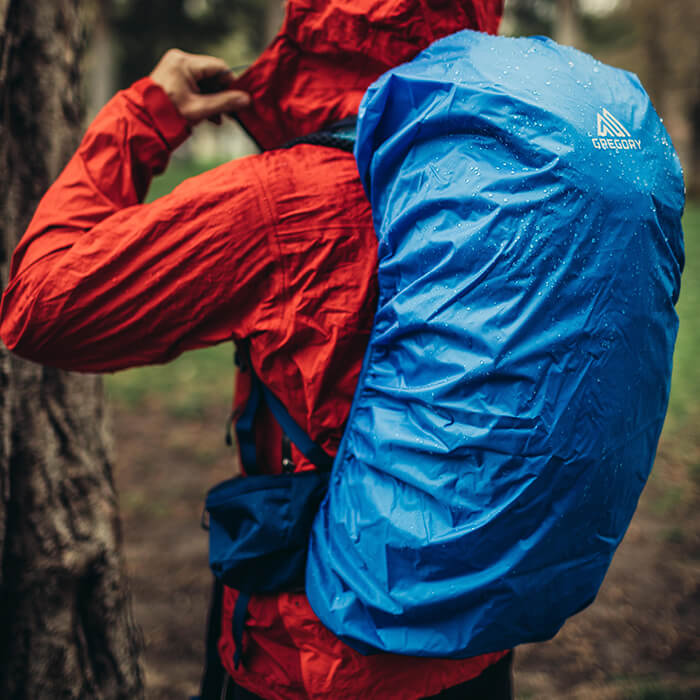 Custom fitted raincover - Custom fitted raincover included - stows in a quick access zippered pocket on underside of the top lid